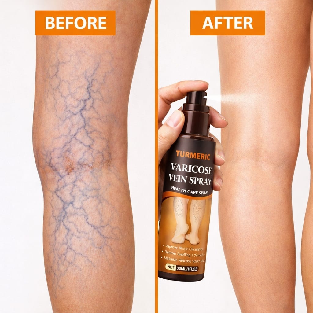 (Buy 1 Get 1 Free) Herbal Turmeric Varicose Vein Spray – Feel Relief in Minutes 🌿🟡