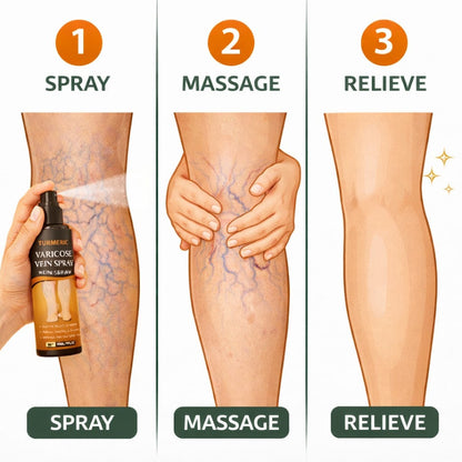 (Buy 1 Get 1 Free) Herbal Turmeric Varicose Vein Spray – Feel Relief in Minutes 🌿🟡